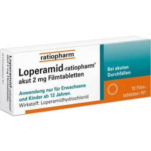 Produktbild von LOPERAMID-ratiopharm akut 2 mg Filmtabletten