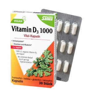 Produktbild von VITAMIN D3 1000 vegan Vital-Kapseln Salus