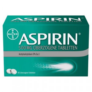 Produktbild von ASPIRIN 500 mg &uuml;berzogene Tabletten