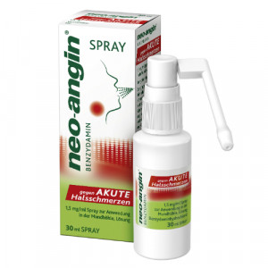 Produktbild von NEO-ANGIN Benzydamin Spray gegen akute Halsschmer.