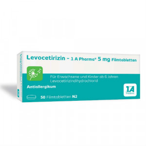Produktbild von LEVOCETIRIZIN-1A Pharma 5 mg Filmtabletten